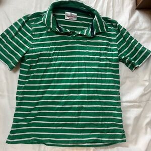 Hanna Andersson Green and White Striped Polo